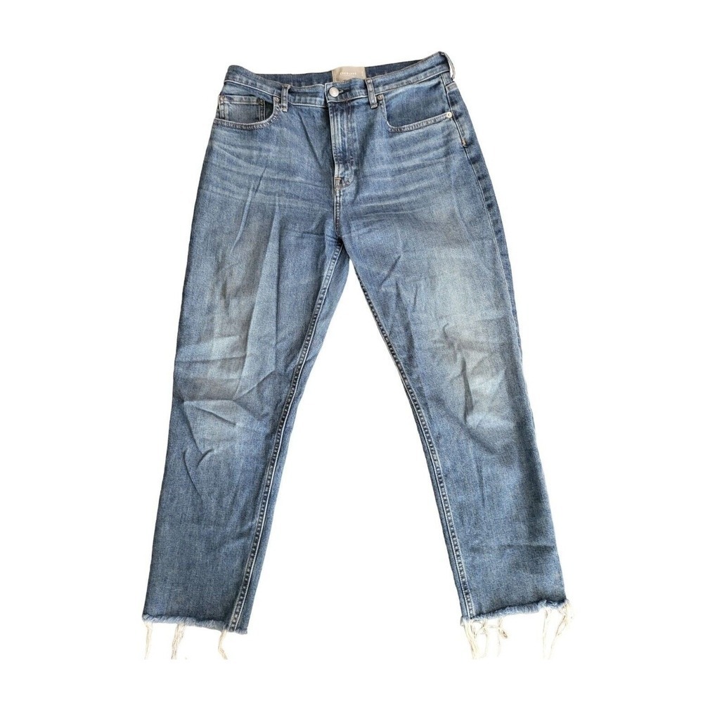 Everlane The Cheecky Jean Womens 30 Crop Raw Hem Straight Leg Medium Wash